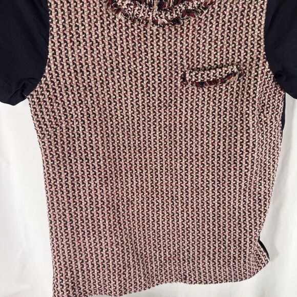 J. Crew Blouse Women's Small Blue Silk Blend Knit Short Sleeve Round Neck - Picture 8 of 12